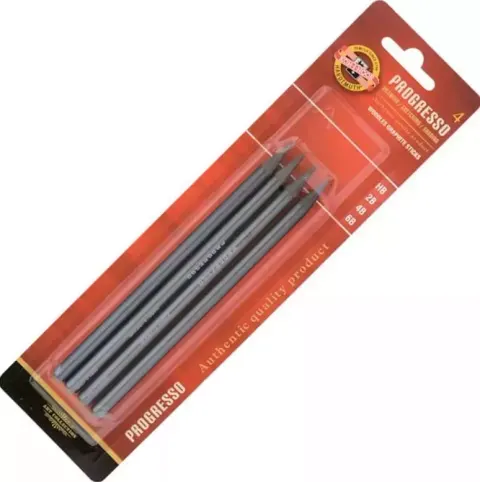 Ołówek PROGRESSO zestaw 4szt- HB,2B,4B,6B KOH-I-NOOR 9814