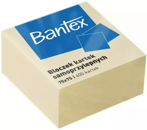 Blok samoprzylepny 75x75 400k.żółty 400086401 BANTEX