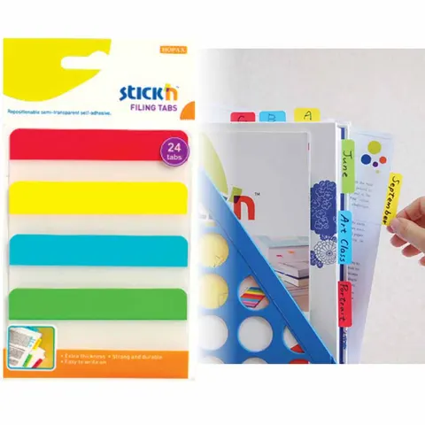Zakładki indeksujące do segregatora przezroczyste 38x76mm 4 kolory, Stick'n