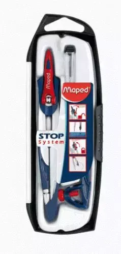 Cyrkiel szkolny z funkcją Stop System zestaw 3 elementy Maped