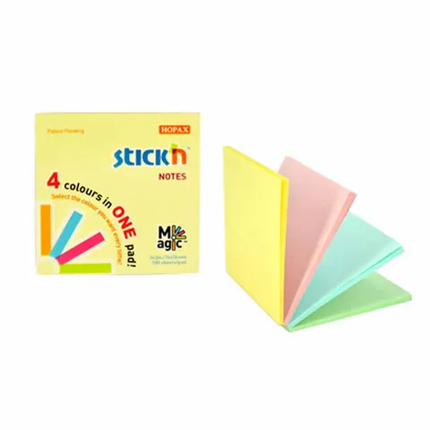 Notes samoprzylepny 76x76 mm 100 kartek pastelowy mix Stick'n Magic Pad /21574/