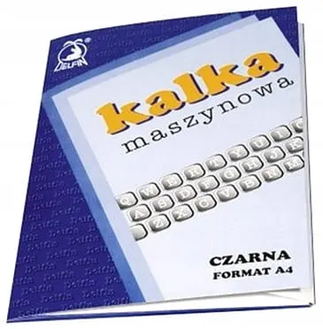 Kalka kopiowa maszynowa czarna A4 25 arkuszy Delfin