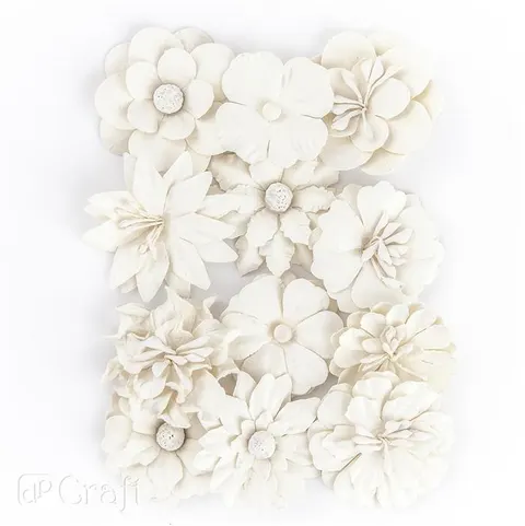 Kwiaty Papierowe, 12 Szt. White Dpcraft