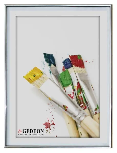Ramka na zdjęcia 21 x 29,7 cm plastikowa srebrna, Gedeon