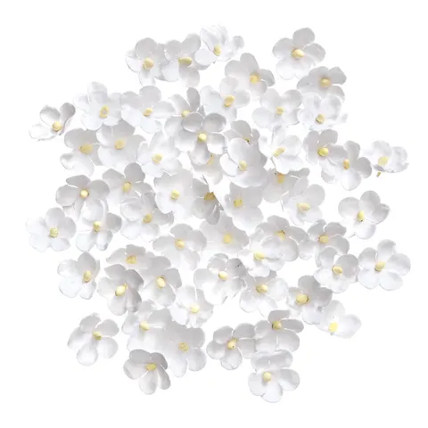 Kwiaty papierowe Białe 2cm 60 sztuk dpCraft