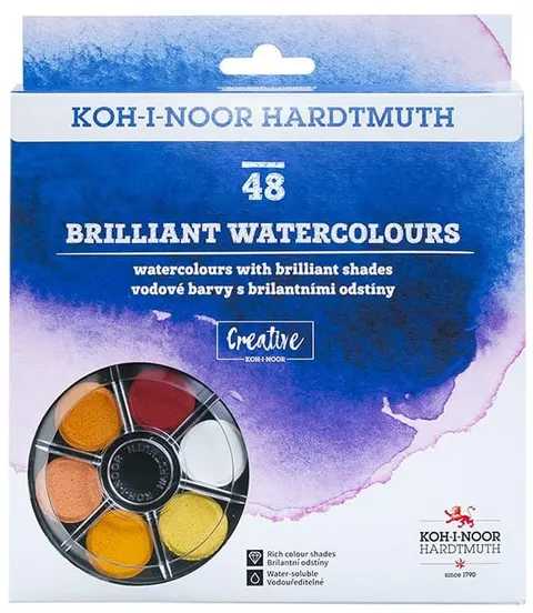 Farby akwarelowe Koh i Noor 48 kolorów Brilliant