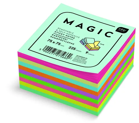 Karteczki samoprzylepne 75x75 mm Magic Cube 225k, Interdruk