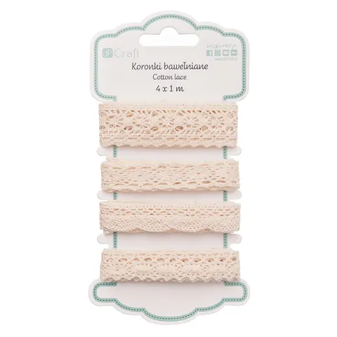 Koronki bawełniane 4x1m Antique Beige, Dp Craft