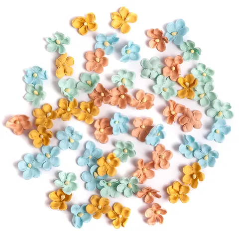 Dekoracja Kwiaty papierowe pastelowe 60 sztuk, Dp Craft