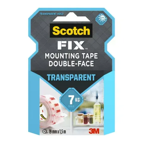 Taśma montażowa Scotch 3M 19 mm x 1,5 m transparentna 7 kg