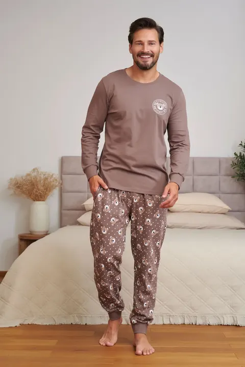 Brązowa piżama męska Bear Club