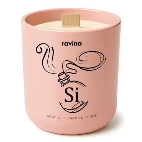 RAVINA Świeca w szkle z drewnianym knotem SI, 175 g