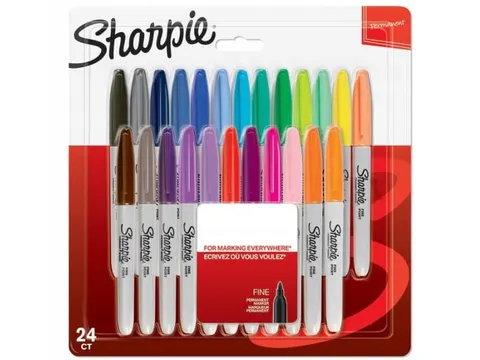 Markery permanentne Sharpie Fine 24 kolory – zestaw (SAN2065405)
