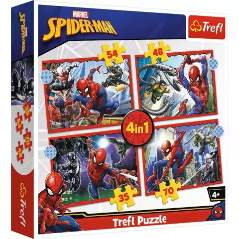 Puzzle Trefl 4w1 SpiderMan 35-70 elementów 4+