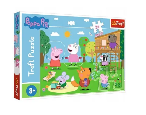 Puzzle maxi Świnka Peppa Zabawy na polanie 24 elementów Trefl