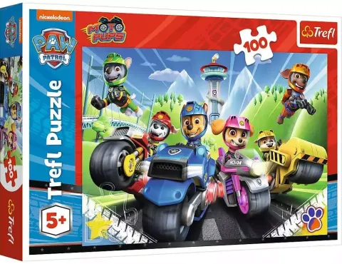 Puzzle Trefl 100 elementów Psi Patrol na motorach 5+