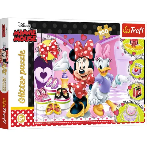 Puzzle 100el brokatowe Minnie i błyskotki 48x34 Trefl