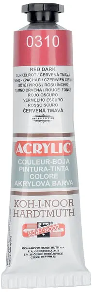 Farba akrylowa czerwona ciemna 40 ml, Koh i Noor