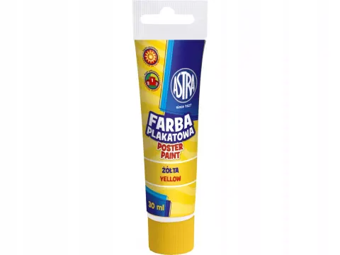Farba Plakatowa Astra 30ml Żółta Tuba
