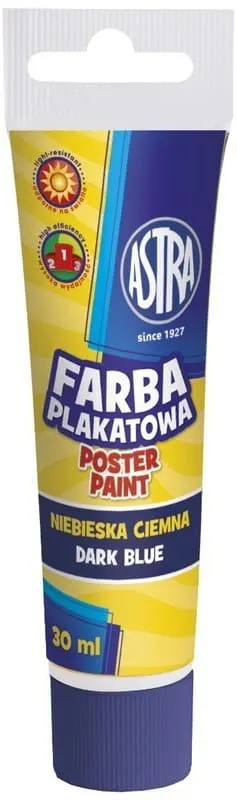Farba plakatowa tuba 30 ml - ciemno niebieska 83110914 ASTRA