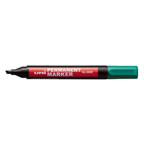 Marker permanentny Uni zielony ścięty 4 mm 380B