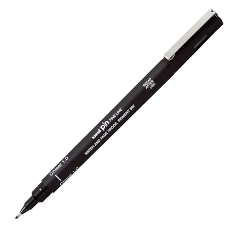 Cienkopis kreślarski 1,0mm ścięta końcówka UNI PIN-200 czarny 1szt /UNPINCS1200/DCA/