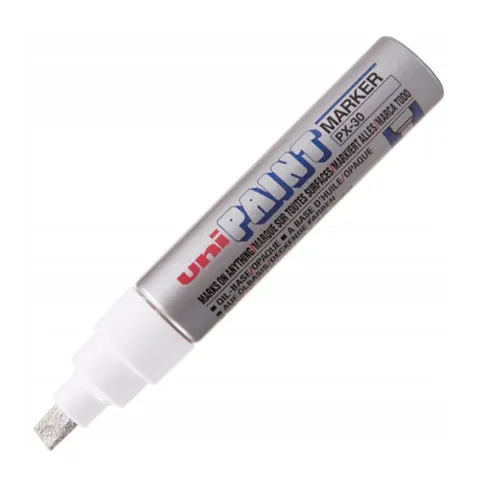 Marker olejowy 4,0–8,5mm ścięta UNI PX-30 srebrny /UNPX30/6SR/