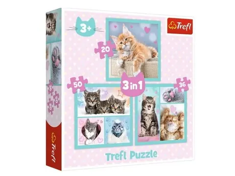Puzzle Trefl 3w1 Słodkie zwierzaki 20-50 elementów