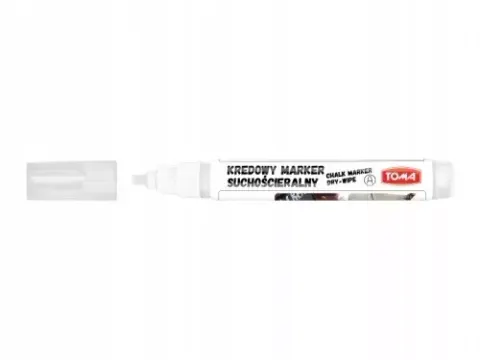 Marker kredowy ścieralny na sucho TOMA TO-296 4,5mm biały