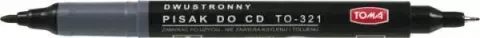 Marker do płyt CD czarny dwustronny TO-321 TOMA