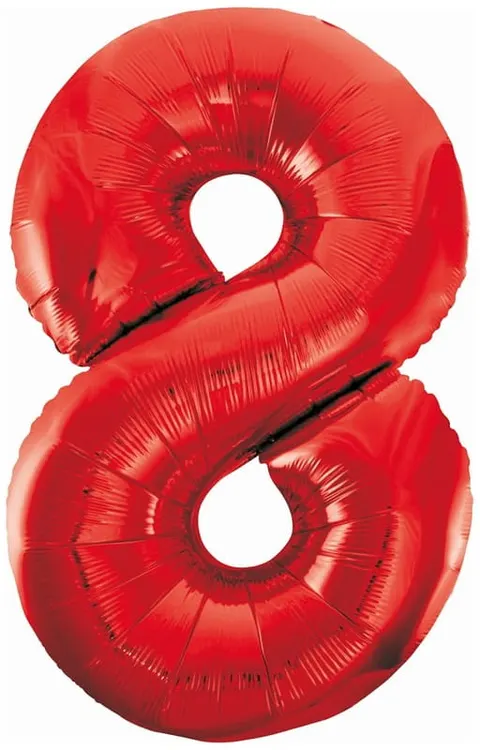 Balon foliowy Cyfra 8 czerwona 85 cm, GoDan