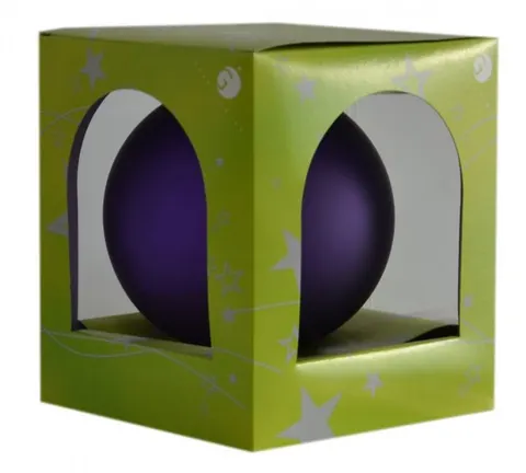 Bombka transparentna duża 15 cm fiolet mat