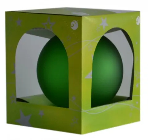 Bombka transparentna duża 15 cm zielony mat