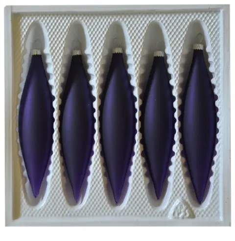 Bombki przezroczyste SOPLE 5 szt fiolet mat