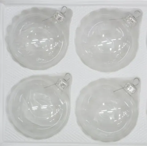 Bombki przezroczyste 8 cm 4 szt