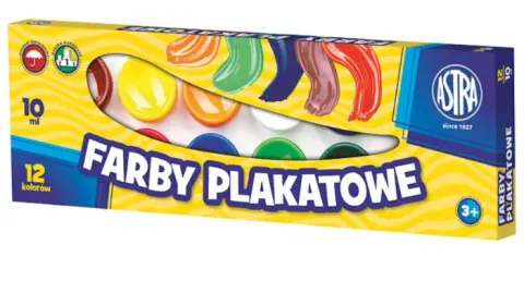 Farby plakatowe ASTRA 10 ml 12 kolorów
