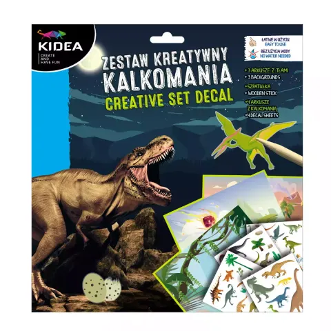 Zestaw kreatywny Kalkomania Dinozaury, Kidea
