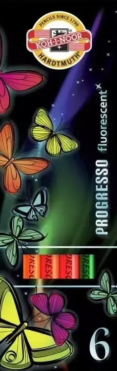 Kredki bezdrzewne Koh-I-Noor Progresso fluorescencyjne – zestaw 6 kolorów