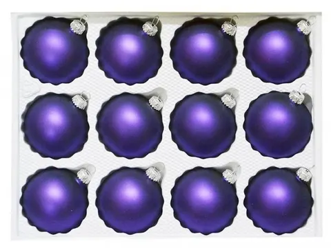 Bombki gładkie 6cm 12 szt fiolet mat