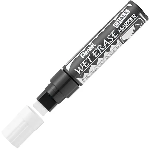 MARKER KREDOWY SMW56-W BIAŁY PENTEL GRUBY ŚCIĘTY 10-15MM