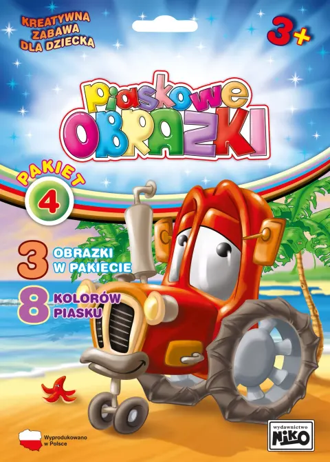 Piaskowa malowanka Samochód Lokomotywa Traktor 3+, Niko