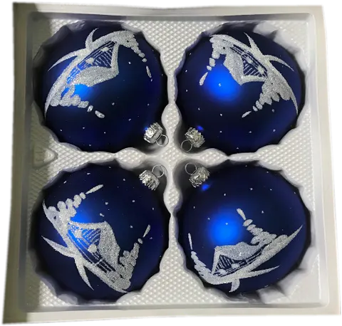 Bombki dekorowane10 cm 4 szt niebieski mat