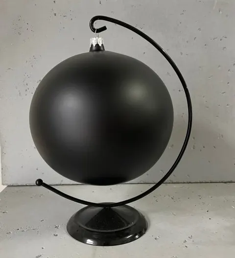 Bombka gładka duża 15 cm czarny mat