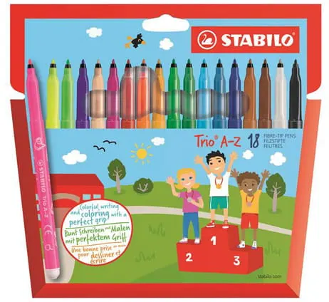 Flamastry Trójkątne Stabilo Trio A-Z 18 sztuk