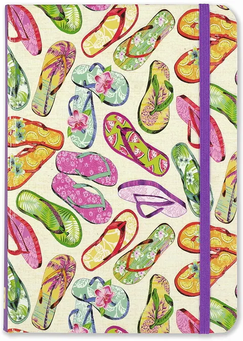 Notes mini na gumkę Klapki japonki 12,7x18 cm 160 stron, Peter Pauper