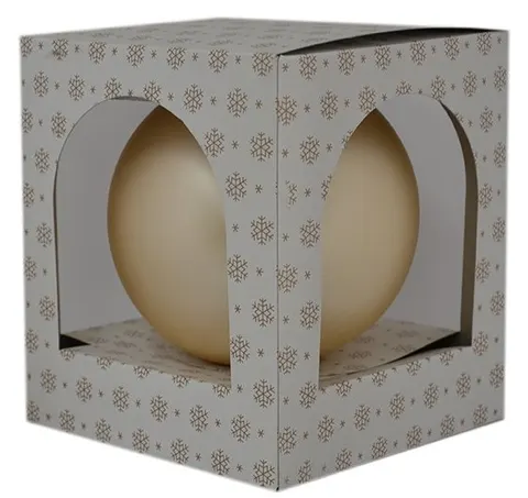 Bombka gładka duża 15 cm ecru mat