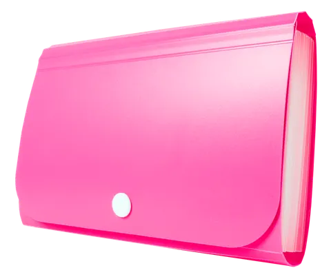 Teczka harmonijkowa organizer mini PP na zatrzask różowy, Tetis