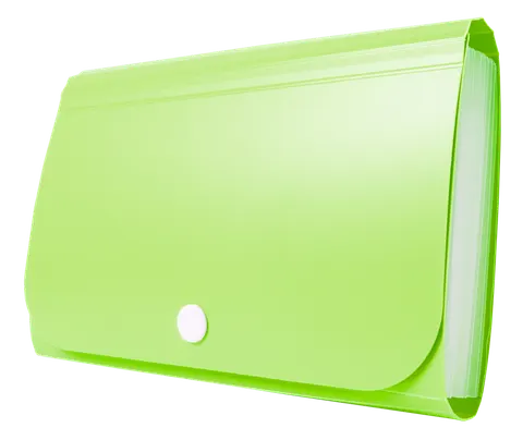 Teczka harmonijkowa organizer mini PP na zatrzask zielony, Tetis