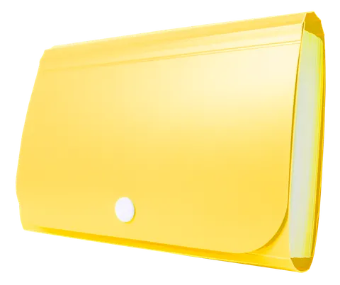Teczka harmonijkowa organizer mini PP na zatrzask żółty, Tetis