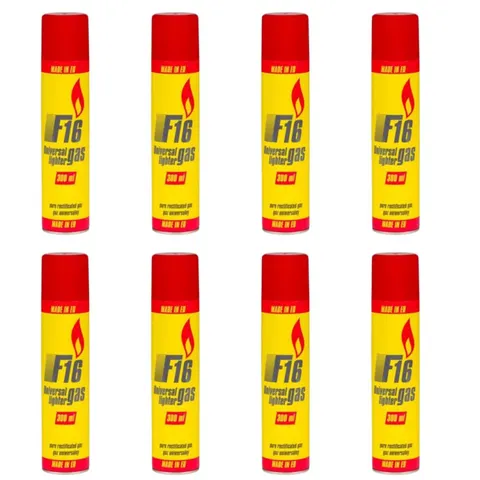 F16 Gaz do zapalniczek 300 ml, pakiet 8 szt.
